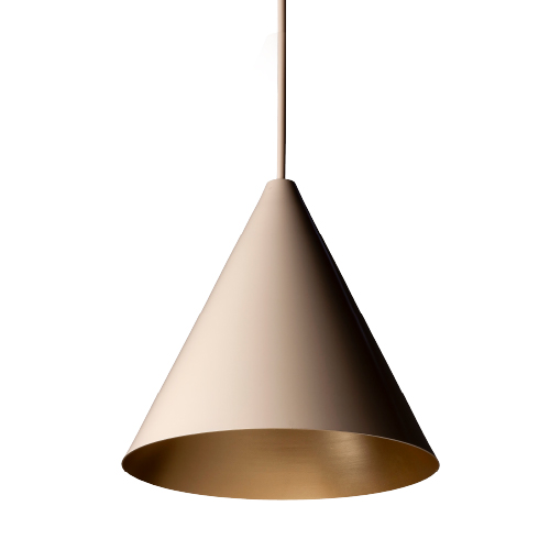 Campana de aluminio de 32x32cm exterior nude e interior dorado